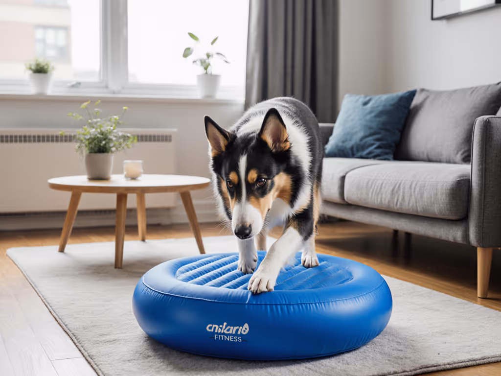 urban_dog_working_on_propel_air_platform_in_small_living_room