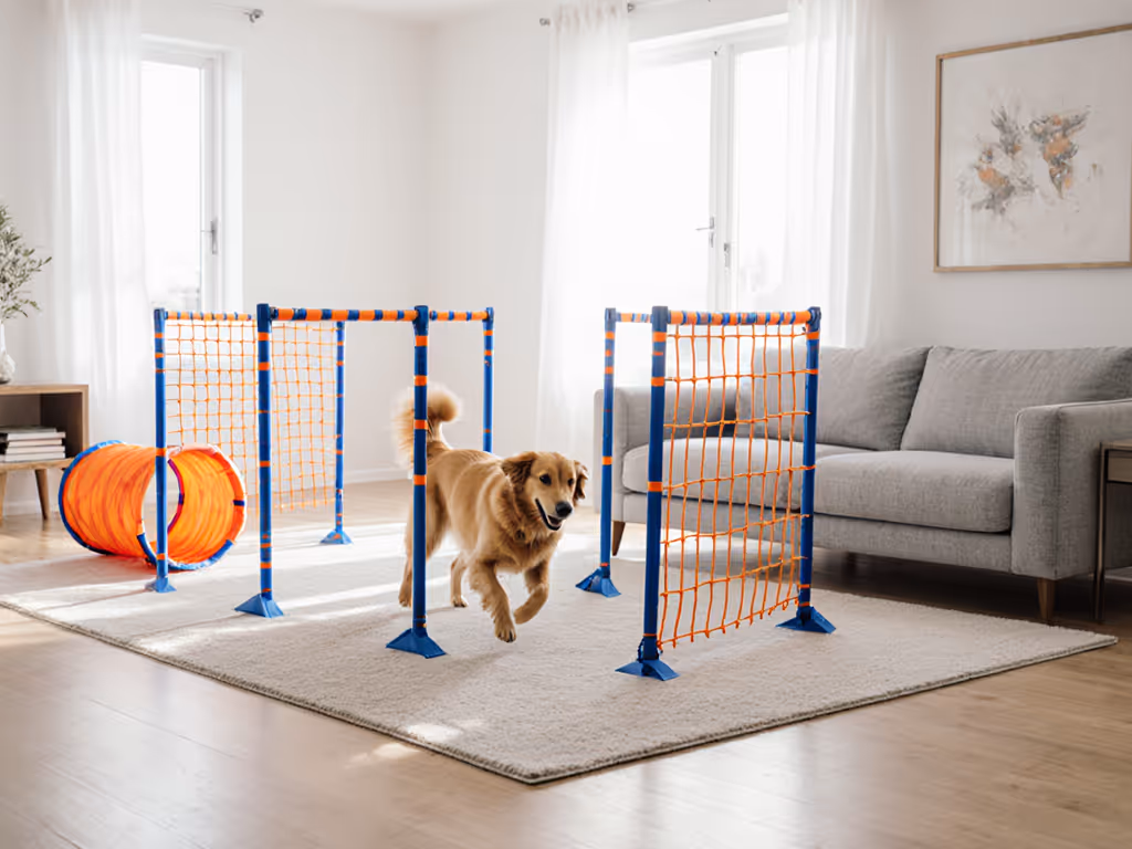 collapsible_dog_agility_setup_in_living_room